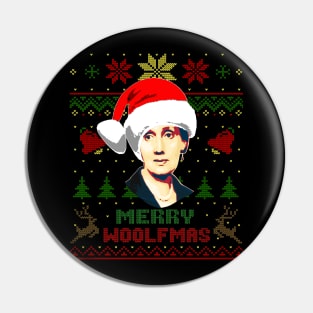 Virginia Woolf Merry Woolfmas Funny Christmas Pin