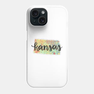 kansas - calligraphy and abstract state outline Phone Case