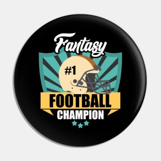 Awesome Fantasy Football Champion Winning Prize Pin