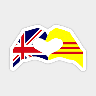 We Heart UK & South Vietnam Patriot Flag Series Magnet