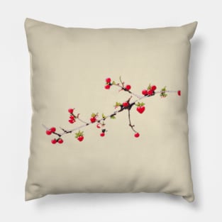 Red Berry Branch Pillow