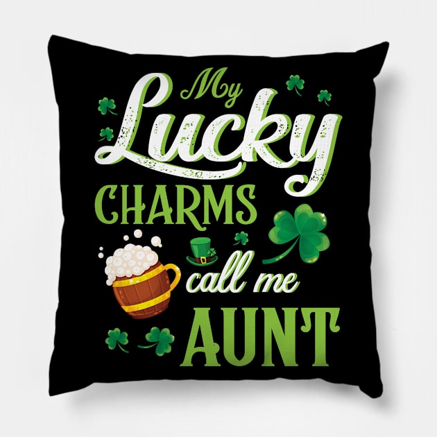 Saint Patrick Beer Shamrocks My Lucky Charms Call Me Aunt Pillow by bakhanh123