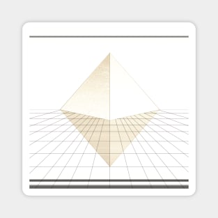 White and Gold Pyramid Grid Magnet