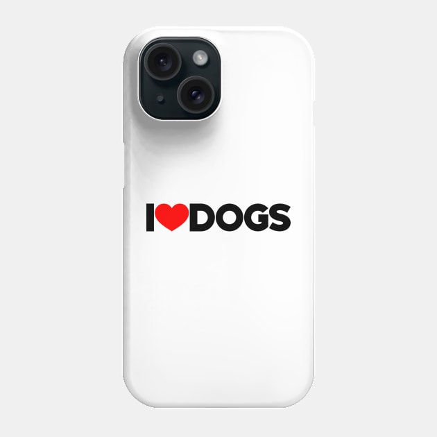 I Love Dogs Red Hearts Dog Lovers Phone Case by Luluca Shirts