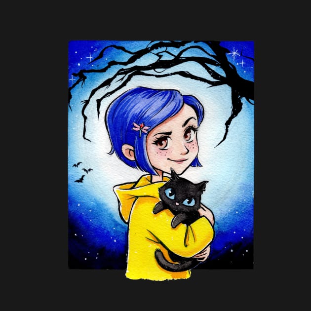 Coraline and cat by naybacca