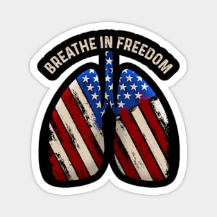 Breathe In freedom USA Flag Patriotic Magnet