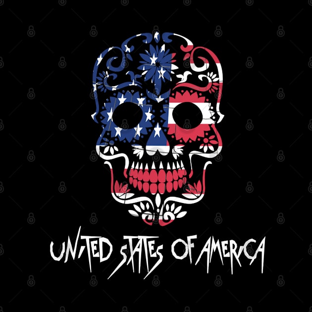 USA skull flag by momo1978