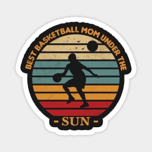 Retro Vintage Sunset Basketball Mom Magnet