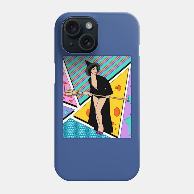 Flying Witch On A Broomstick With A Hat Phone Case by flofin