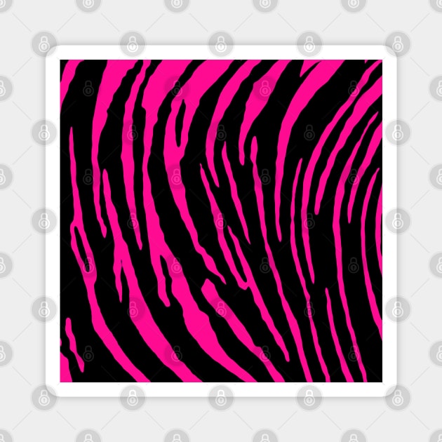 Pink Tiger Stripes Magnet by BlakCircleGirl