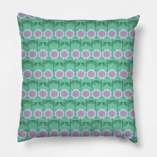 Green & Purple Floral Pattern Pillow