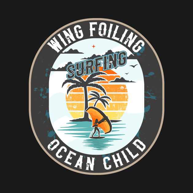 WING FOILING SURFING OCEAN CHILD by HomeCoquette
