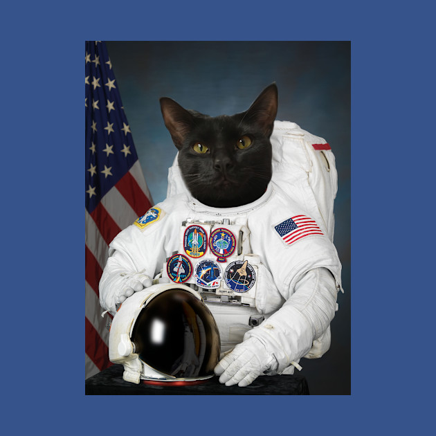 Black Cat Astronaut (Nasa Employee Photo) - Catshirt - T-Shirt