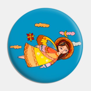 Flying christmas angel girl Pin