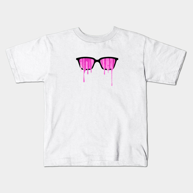 Pink Watercolor Nerd Glasses With Melting Ink Drops Trippy