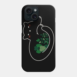 Cute Cat Design ‚Plant Lover‘ | Kawaii Black Cat | Handmade Design | By Atelier Serakara Phone Case