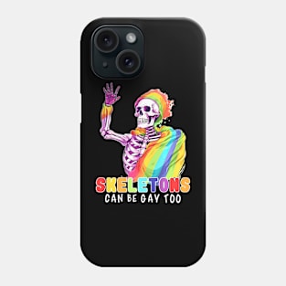 Gay Skeleton LGBTQ Flag Humor Phone Case