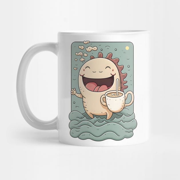 Axolotl & Coffee Kawaii Anime Axolotls & Coffee Lover