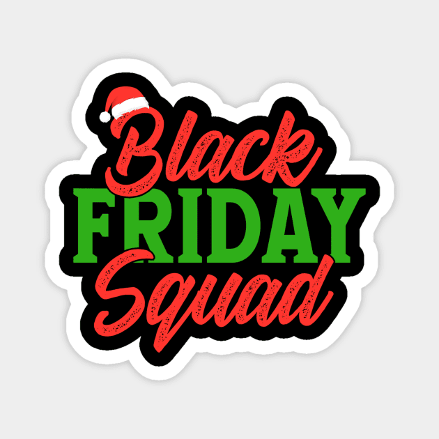 New Black Friday Red and Green Black Friday Squad Santa Hat Magnet by StacysCellar