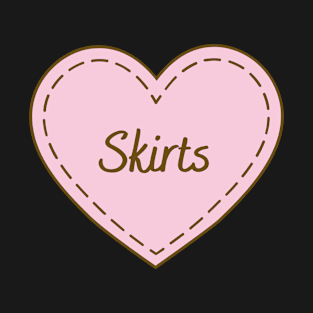 I Love Skirts Simple Heart Design T-Shirt