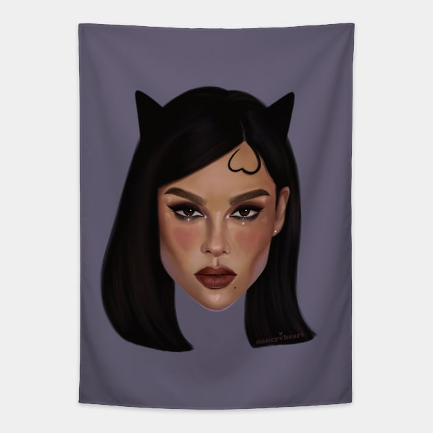 Zoe The Cat Tapestry by thelamehuman