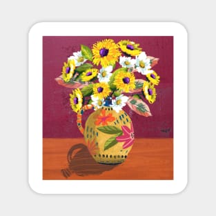 Floral in pottery vase Magnet