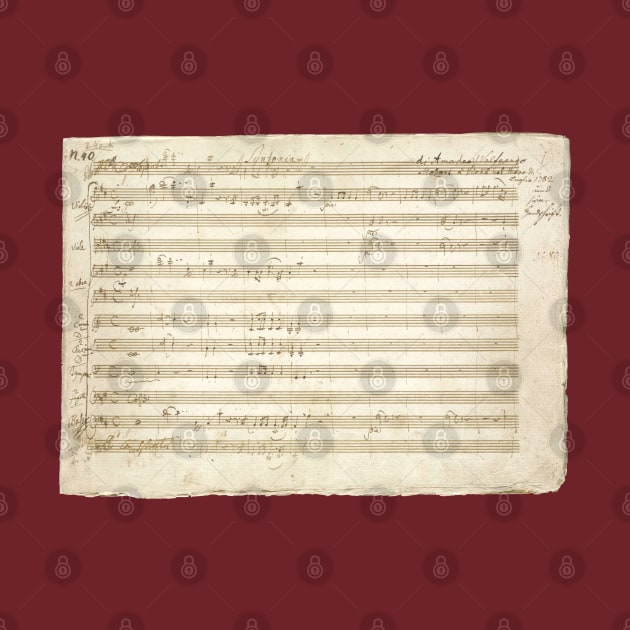Mozart | Symphony 5 | Amadeus Mozart original manuscript score by Musical design