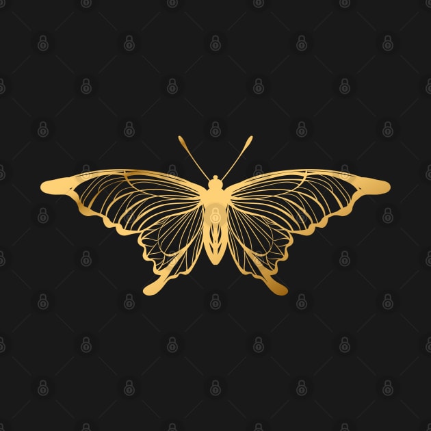 Gold butterfly by OKUR Creative