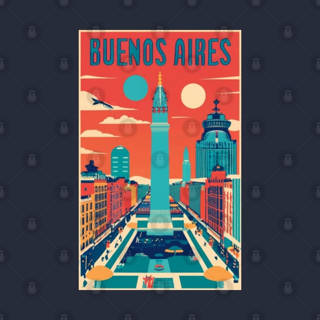 A Vintage Travel Art of Buenos Aires - Argentina by goodoldvintage