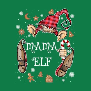 Cute Mama Elf Christmas Costume T-Shirt