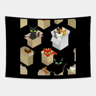 Cats in boxes Tapestry