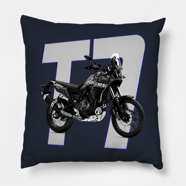 Yamaha Tenere 700 T7 Adventure Motorcycle Pillow by TripleTreeAdv