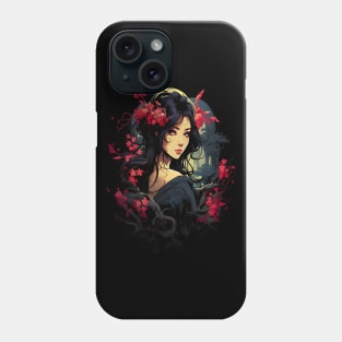 Artistic Fusion: Japanese Anime Gothic Girl Design Phone Case
