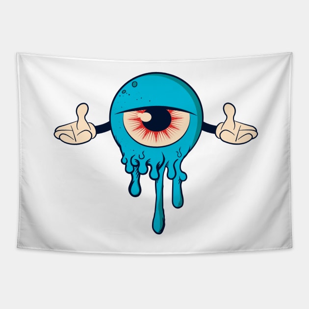 Dripping Cartoon Eye Tapestry by Digster