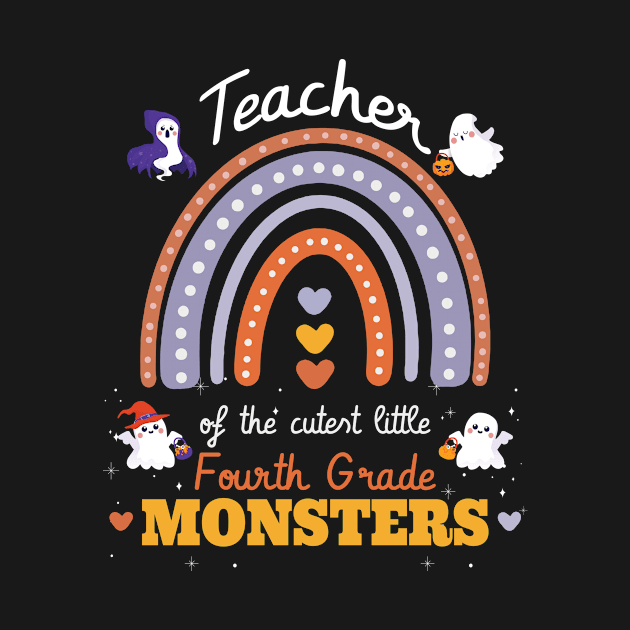 Rainbow teacher of The Cutest little 4th grade monsters cute by FunnyUSATees