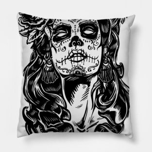 Gothic Skull Girl Pillow