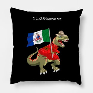 Clanosaurus Rex YUKONsaurus rex Yukon Canada Flag Tyrannosaurus Rex Pillow