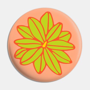 BLOOM BIG Boho Floral in 60s Tropical Lime Green Orange - UnBlink Studio by Jackie Tahara Pin