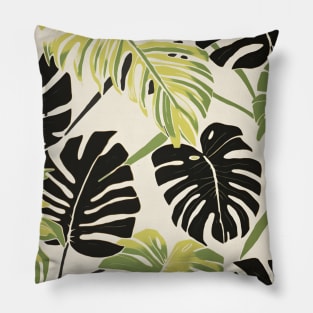 Monstera Botanical Pattern Tropical Pillow