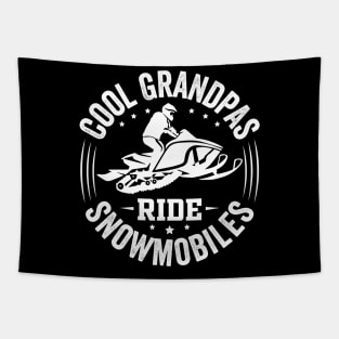 Cool Grandpas Ride Snowmobiles Tapestry