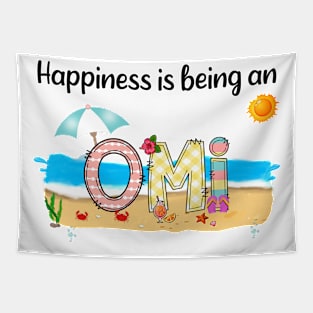 Happiness Is Being An Omi Summer Beach Happy Mother's Day Tapestry