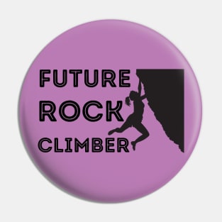 Future Rock Climber Girl Black Pin