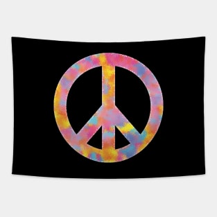 Peace Symbol Color Sponge Splash Look Tapestry