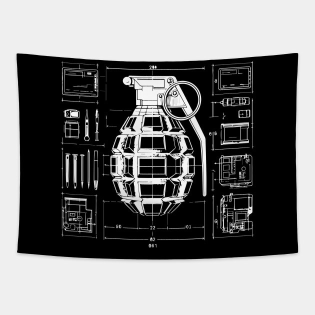 grenade Tapestry by lkn