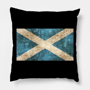 Vintage Aged and Scratched Scottish Flag Pillow