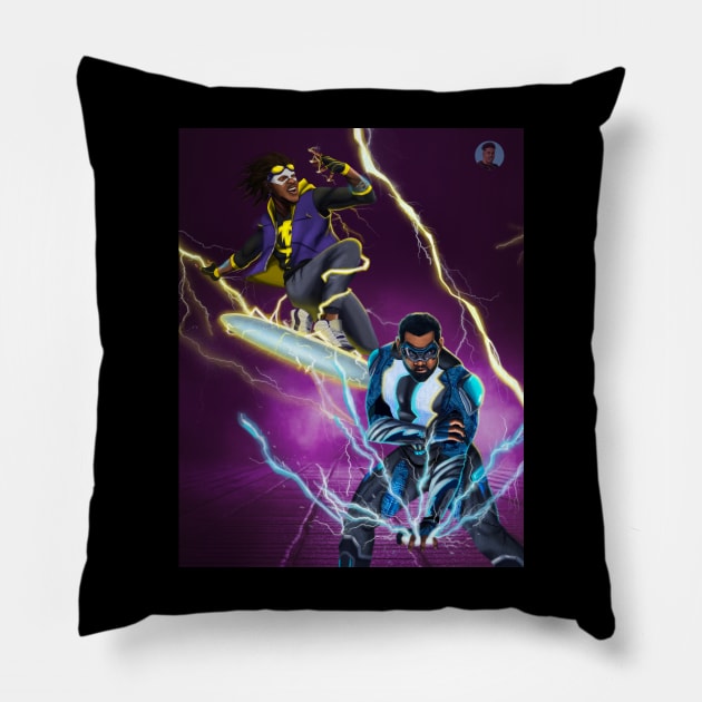 Lightning Heroes Pillow by TreTre_Art