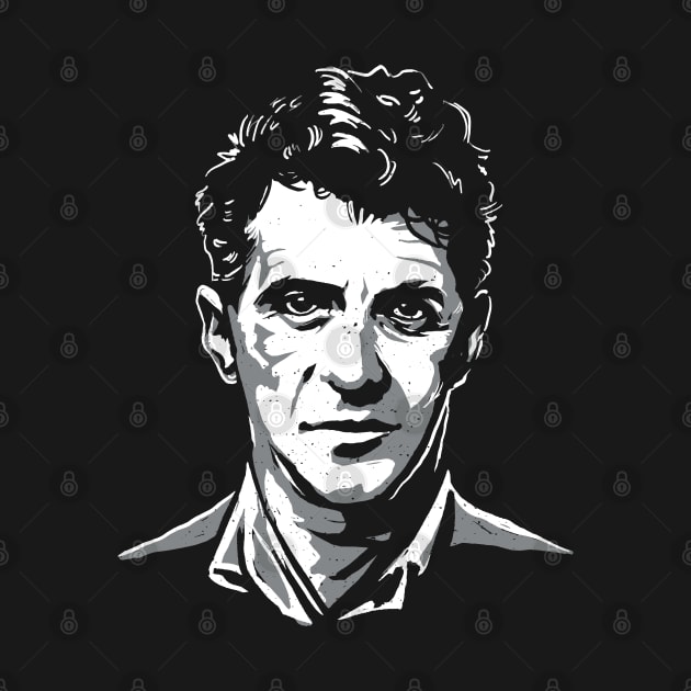 Ludwig Wittgenstein monochromatic by Christyn Evans