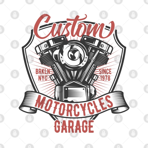 Custom motorcycle garage by Design by Nara