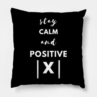 Stay Positive Math Shirt, Math Tee for Math Majors, Mathematics T-Shirt for Men and Women, Mathematics Gift for Math Genius Pillow