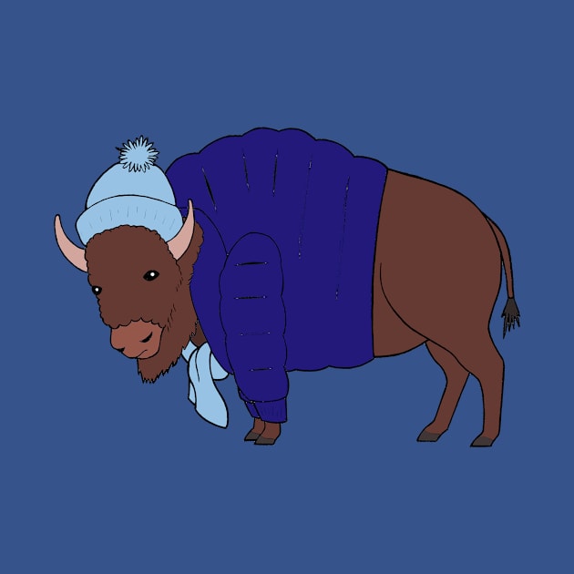 Buffalo Winter - blue by WatershipBound